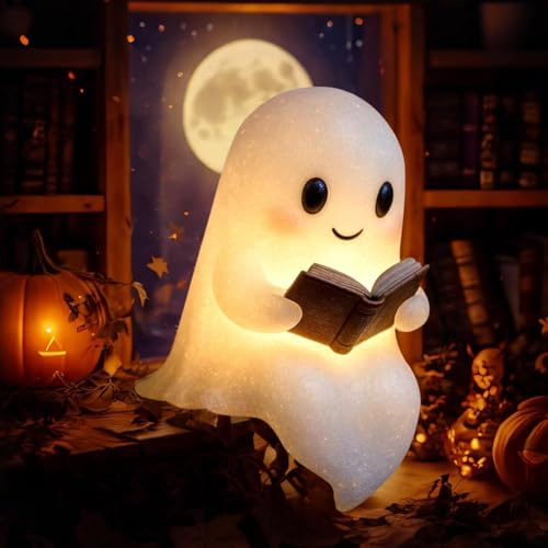 Orgonite Geisterlampe, Geister Leselampe Geist Nachtlicht, Halloween Deko LED Geister Lampe, Halloween Deko für Schlafzimmer, Wohnzimmer, Party