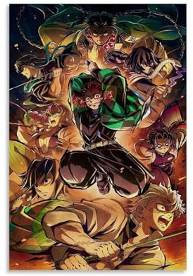 XKDOGKE Demon Poster Slayer Comic Tv Series Für Zimmer, Ästhetische Leinwand-Wandkunst, Schlafzimmer-Dekor Posters 12x18inch(30x45cm)