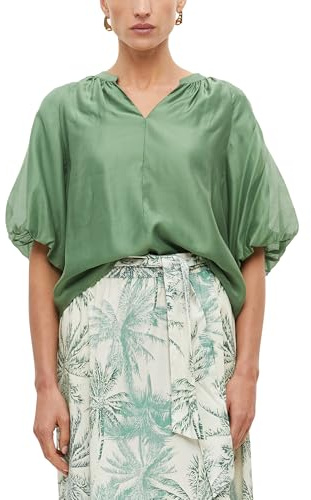 s.Oliver Viskosemix-Bluse im Loose Fit mit Puffärmeln