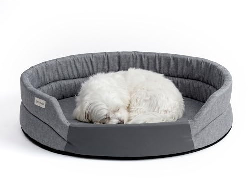 Peluvio Arita Hundebett Wasserabweisend Pflegeleicht rutschfest | Niedriger Einstieg Hundekissen Formstabil mit T18-Schaum Waschbar bis 30°C Für Kleine Ältere Hunde S M L Indoor Outdoor