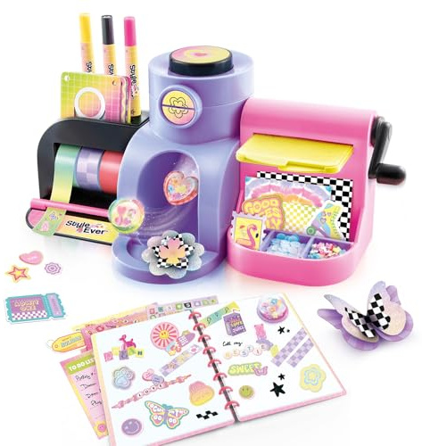 Style 4 Ever Scrap Cut Studio 4 in 1 | Kinder-Bastelset mit 200+ Zubehör | Schneide- und Prägewerkzeuge, 3D-Aufkleber und Washi-Tape-Dekoration, Scrapbook-Tagebuch enthalten, für Kinder ab 6 Jahren
