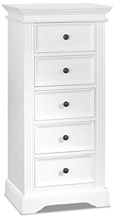 Gainsborough Tallboy, White narrow chest with 5 drawers. Very solid piece of furniture. FULLY ASSEMBLED