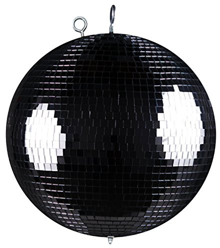 Spiegelkugel mit Sicherheitsöse 30cm schwarz // Discokugel - Mirrorball 30cm schwarz