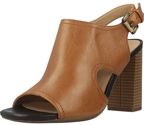 Geox Femme D Audalies High Sandalo B Sandales Bout Ouvert, Beige (Caramel), 39 EU