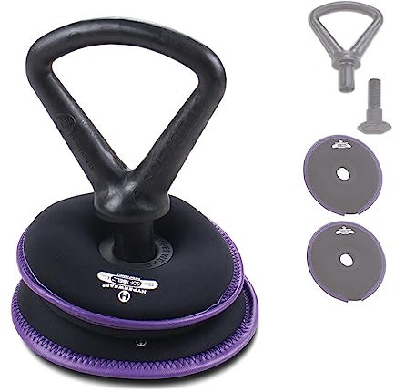 HYPERWEAR Soft Adjustable Kettlebell 20 lbs | Soft Kettle Bells with Adjustable Weight Plate | Premium Quality for Gym, Fitness at Home | Kettlebell for Women and Men