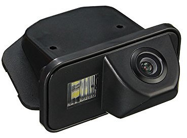 Rückfahrkamera wasserdicht Nachtsicht Auto Rückansicht Kamera Einparkhilfe Rückfahrsystem, Kennzeichenleuchte (Schwarz) für Avensis T25 T27/COROLLA/VIOS