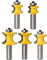 Eyech 5pcs Bullnose Router Bit Set 1/2-Inch Shank Carbide Half-Round Bearing Router Bits Woodworking Cutter Tools