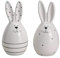 2er Set Deko-Figuren lustige Oster-Hase aus Porzellan in schwarz & weiß/Maße (B/H/T) 7x14x7 cm/Oster-Fest, Oster-Deko, Dekoration-Figur, Frühling, Ostern, Oster-Hasen