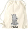 Shirtinstyle Turnbeutel Tiere Nilpferd mit Wunschnamen, Beutel Tasche Hort Kita, Farbe Natur