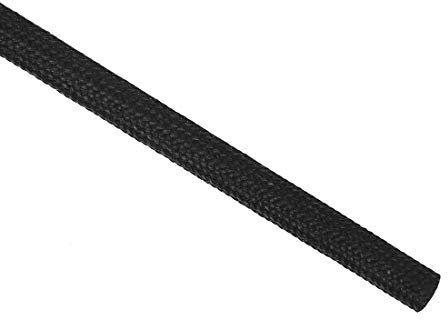 sourcing map Gaine Isolation Tresse 16.4Pied-5mm Haute Température Silicone Fibre Verre Manchon Noir