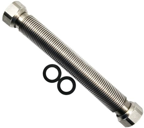 Edelstahl-Wellrohr IG/IG 1 ausziehbar 75–130 mm | Flexibler Anschluss für Heizung, Solar & Sanitär | Edelstahl 1.4404 | Korrosionsbeständig & langlebig