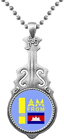 Ich komme aus Kambodscha Art Deco Geschenke Mode Anhänger Schmuck Musik Gitarre Torque Star Moon