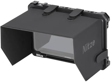 Nitze Cage Kit for Atomos Shinobi II Monitor with Built-in Cold Shoe, NATO Rail and PU Leather Sunhood - JT-A06B