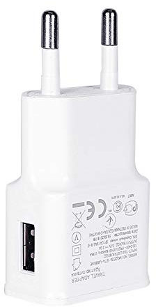 NXACETN Cargador De Teléfono con Un Solo USB Adaptador Portátil De Viaje En Casa 5V 2A Compatible con Samsung Compatible con Huawei BlancoNone * Enchufe de la UE