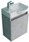 Alpenberger Gäste WC Waschbecken mit Unterschrank | Kleines Badmöbel 45 cm Breit | Waschtisch mit Waschbeckenunterschrank (Cement, Waschbecken - Rechte Seite)