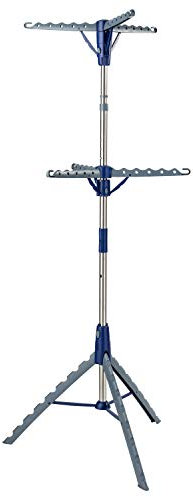 Honey-Can-Do 2-Tier Collapsible Tripod Clothes Drying Rack, Carbon Steel, Chrome, 33 lbs