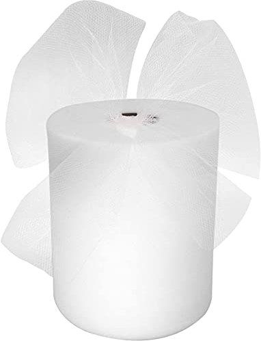 Rouleau de tulle blanc - 15,2 cm x 182,9 m - Décoration de mariage, fête d'anniversaire