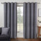 Sleepdown Textured Print Eyelet Curtains Lined Curtains for Bedroom and Living Room 66 x 54 Inch Charcoal 2 Panels,5056242839248