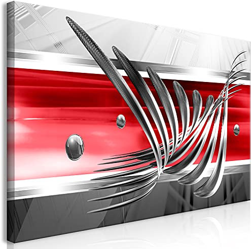 murando Wandbild Mega XXXL Abstrakt Einteiliger XXL-Format Kunstdruck zur Selbstmontage Leinwandbilder moderne Bilder DIY Wanddekoration Wohnung Deko grau rot a-A-0344-ak-g