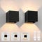 Klighten 2 Stücke Wandleuchte mit Austauschbarer G9 LED Lampe Warmweiß 3000K, Aluminium LED Wandlampe Innen/Aussen Einstellbar Abstrahlwinkel aussenbeleuchtung für Wohnzimmer Garten, Schwarz