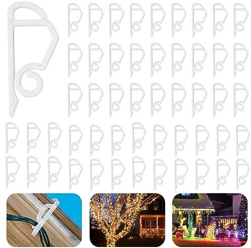 Weihnacht Licht Clips,120 Stücke Kunststoff Lichterkette Haken,Lichterkette Halterung,Mini Dachrinne Haken,Weihnachten Mini Haken,Dachrinnenhaken,für Weihnachten Außen Dekorativer Lichter