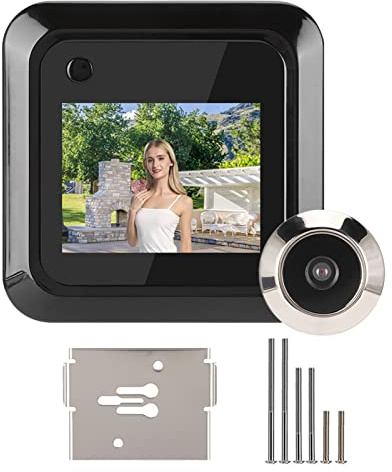 Digital Door Viewer, 2.4in TFT LCD Screen Display 0.3MP 995° Wide Angle Camera Photo Recording for Home Security Accessories