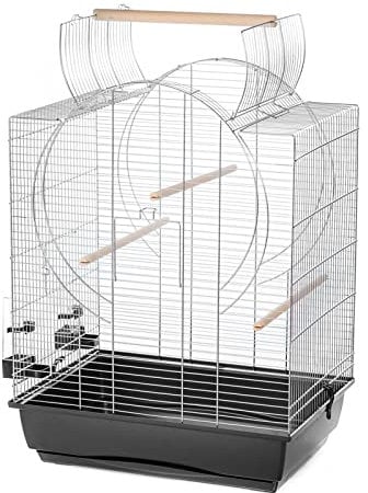 Vogelkäfig Emma Cabrio 72x54x38cm Chrome/schwarz Käfig Kanarien Wellensittiche Voliere Zubehör