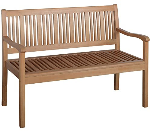 Outsunny Gartenbank 2-Sitzer Sitzbank aus Holz Parkbank bis 200 kg Bank Terrassenbank mit Rückenlehnen Gartenmöbel Pappelholz Gelb 126,8 x 62 x 91,3 cm