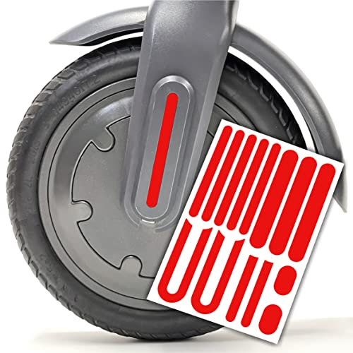 m2medien E-Scooter Aufkleber Streifen für Reflektoren geeignet für Xiaomi 1S Pro2 M365 Doc-Green ESA 5000 1919 (Rot Reflektierend)