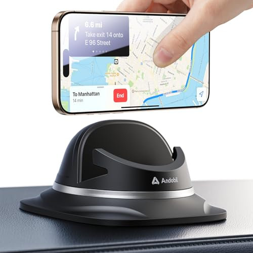 andobil Car Phone Holder for cars [2025 Simple & Firm hold] Dashboard Phone Holder for Cars Dash Phone Mount Car Cradle for iPhone 16/15/14/13/12 Pro Max Samsung S24 Ultra S23 S22
