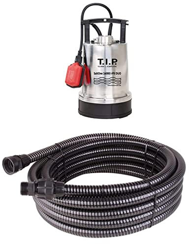 T.I.P. SaltOne 1600 I-PX DUO Salzwasser-Tauchpumpe + T.I.P. 31008 Entwässerungsschlauch Schlauch für Tauchpumpen 10 m
