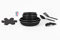 Pentole da cucina 10 pezzi, in alluminio, non induzione, colore: Nero