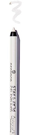 essence STAY & PLAY GEL EYELINER, Nr. 04, Weiss, langanhaltend, hochpigmentiert, vegan, wasserfest, ohne Mikroplastikpartikel, Nanopartikel frei, 1er Pack (1.3g)