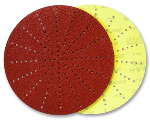 SAIT SAITAC 225 mm Orbital Sander Discs 9 inch Large Hook and Loop Sanding Discs for Grinding Giraffe Drywall Sander Multihole Pack of 25 Grit P120