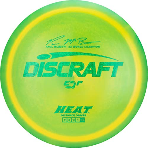 Discraft s ESP Heat Paul McBeth Golfscheibe, 6 Stück, Signature Serie, 160-166 g Distanz Driver Golf Distance Disc, Farben können variieren