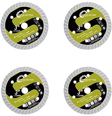 Diamond Concrete Cutting Grinding Disc 75mm - 4pcs Disc Cutter for Granite Marble Concrete Masonry Quartz Artificial Stone for Arbor 10mm Angle Grinder SANLEETEK