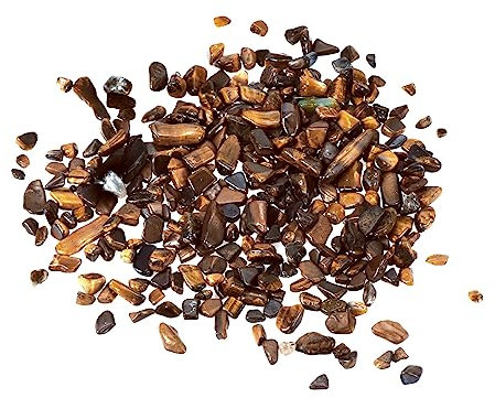 sourcing map 200g/0.44lb 5-7mm Getrommelte Späne Steine Natürlich Gebrochen Kristall Quartz Unregelmäßig Poliert Steine Kies Dekoration für Aquarium Pflanzen Vase Füller Braun