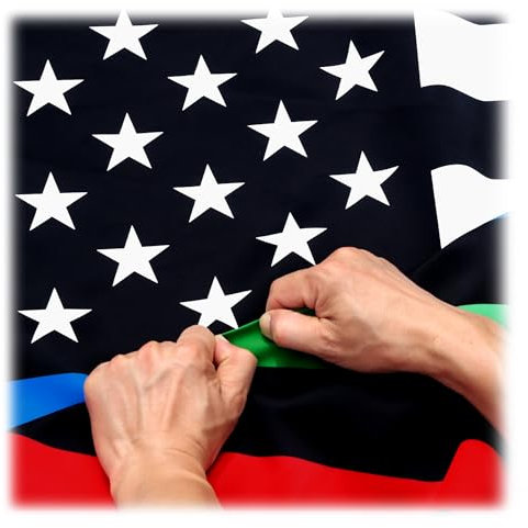 Reißfeste, doppelseitige, 3-lagige, dünne, blau-rote und grüne Linien-USA-Flagge von Anley, 90x150 cm – langlebigste Flagge zu Ehren von Polizeibeamten, Feuerwehrleuten und Grenzschutzbeamten