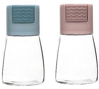 Salt and Pepper Shakers Precise Quantitative Push Type, Salt and Pepper Shakers, Precise Quantitative Seasoning Bottle, Salt and Pepper Shakers Set, Coffee Powder Spreader Cocoa Powder Can (2PCS-B)