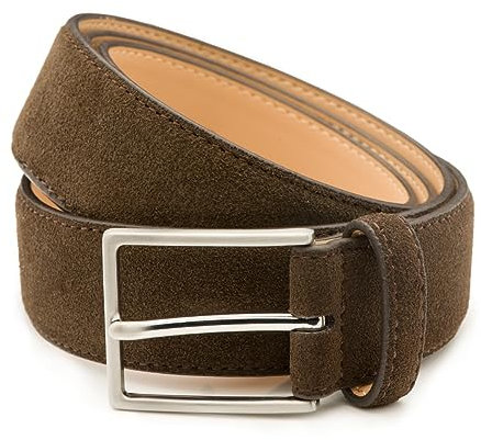 Riemen & Co Herrengürtel Bobby - Wildleder - Dunkelbraun - Breite: 3,5 cm - 85 cm