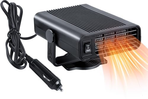 Indrnif Chauffage de Voiture,Chauffage Anti-Buée 12v 120w Chauffage de Voiture Portable,Chauffage de Voiture 2 en 1 Chauffage et Refroidissement Rapide,Mini Chauffage de Voiture