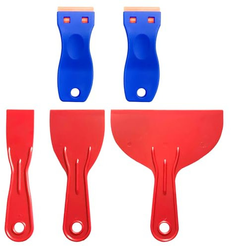 Set di 3 spatole in plastica, 2 spatole per la rimozione della colla, strumento spatola, raschietto flessibile, adatto per riparare, rimuovere, stucchi, carta da parati