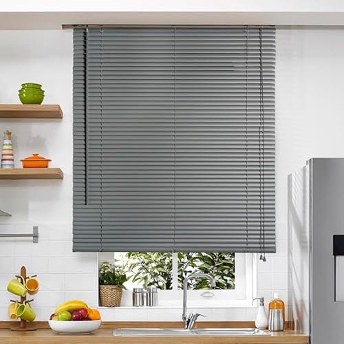 STOR PLANET | Veneziane Veneziane in PVC Veneto, Tende con Lame, Tende per interni per finestre e porte, tende da cucina, bagno, domestico… | Grigio, 45x130cm