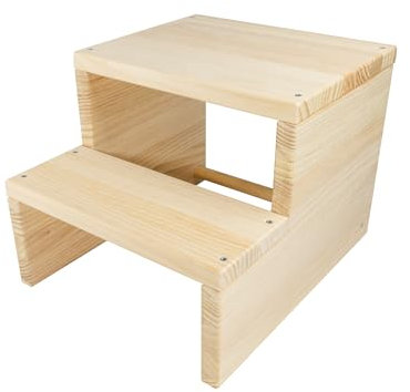 MOST DECO Escalones Taburete para pqueños y mayores HECHO EN ESPAÑA Opción de Silla Taburete infantil Montessori para Bebés y Niños. Regalo Escalera de madera maciza