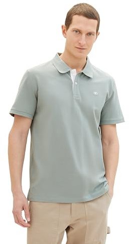 TOM TAILOR Herren 1031006 Basic Piqué Poloshirt, 27842 - Iced Grey Mint, L