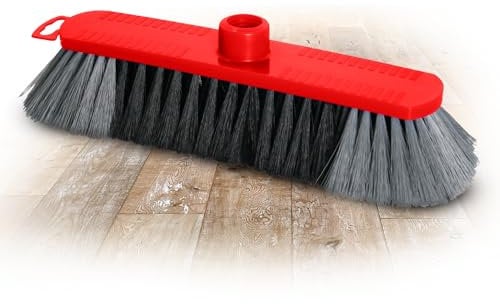 Novaliv Zimmerbesen 30 cm FEINE KUNSTBORSTEN Kehrbesen Rot Saalbesen - OHNE Stiel NUR Besenkopf - Saalbesen mit Gewinde für 22mm Besenstiele geeignet - Spinnwebenbesen Zimmerbesen Magic Broom