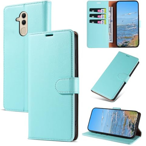 KKEIKO Cover per Huawei Mate 20 Lite, Antiurto Custodia in PU Pelle con Slot per Porta Carte, Magnetico Protettiva Cover per Huawei Mate 20 Lite, Verde