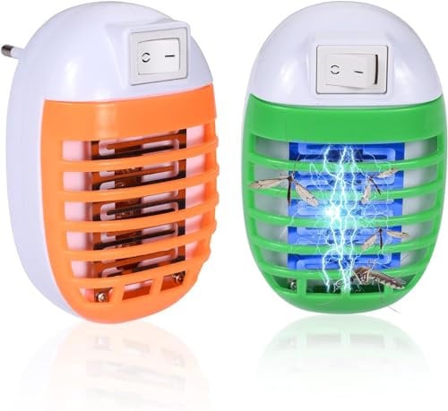 2 STK Mückenstecker Steckdose-Steckdosen-Insektenvernichter mit UV-Licht,Mückenschutz,Mückenfalle Elektrischer,Mini Moskito Killer für Fliegen,Mücken,Motten,für Räume bis 20m²