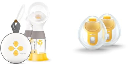 Medela Extractor de leche eléctrico Swing Maxi, PersonalFit Flex y tecnología de extracción de 2 fases de Medela + Medela Copas de recogida Hands-Free 1 juego de 2 copas