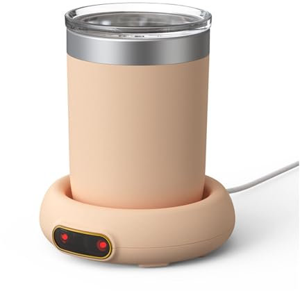 Kngiybo Calentador De Tazas De Café Y Calentador De Tazas Inteligente, Calentador De Tazas Con Base Táctil Para Escritorio, Calentador De Bebidas Eléctrico Abs + Placa Calefactora De Metal Ta(Color:C)